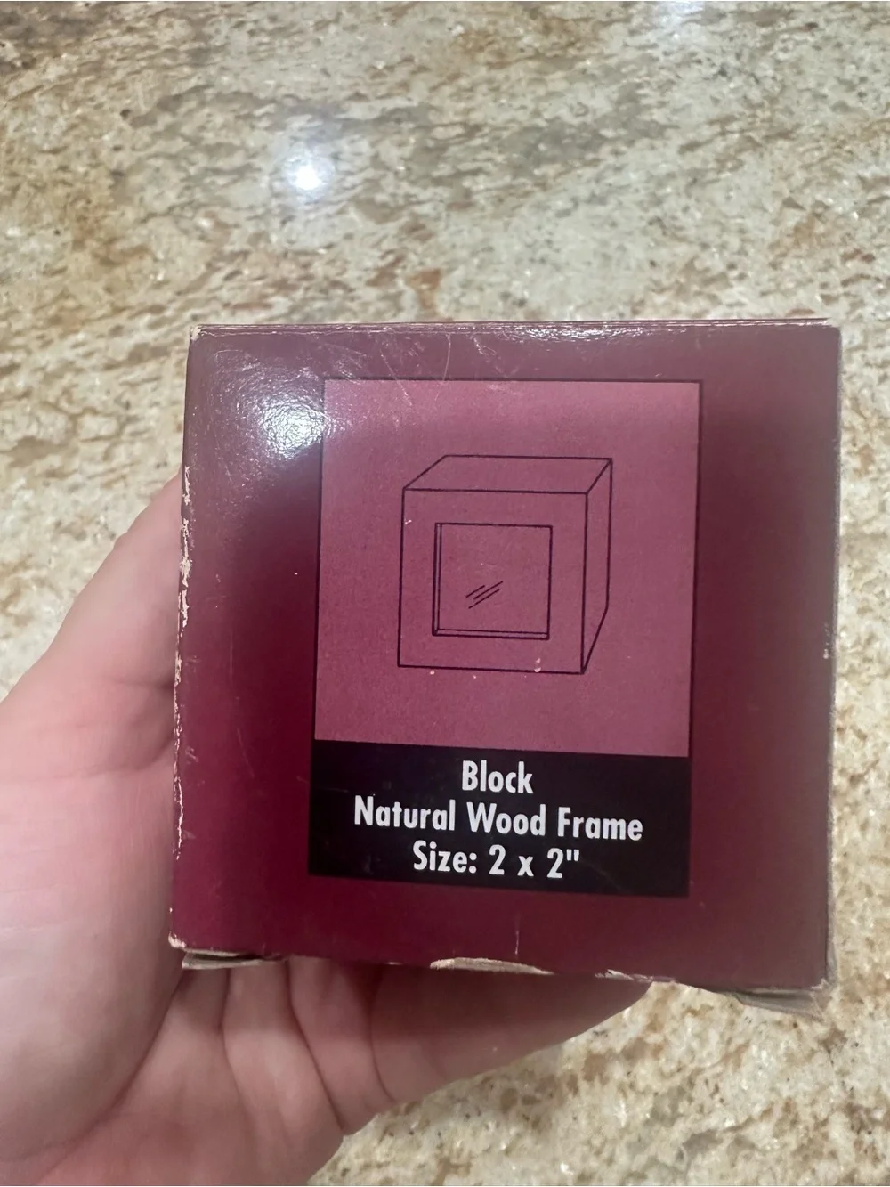 Wooden Mini 2 x 2 Square Block Photo Frame